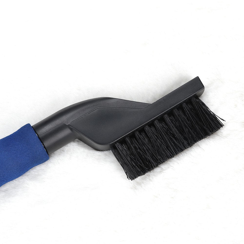 for Car Vehicle-mounted Aluminum Alloy Retractable Snow Shovel Multifunctional Snow Scraping Car Cleaning Tool - Black Deicing Scraper/Black Glove/Blue Snow Brush