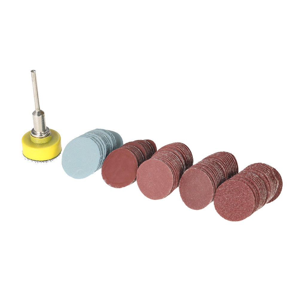 100Pcs 25mm 1 inch Sander Disc Sanding Disk for DIY grinding and polishing 100-3000 Grit Paper with 1 inch Abrasive Polish Pad Plate + 1/8 inch Shank Rotary Tool