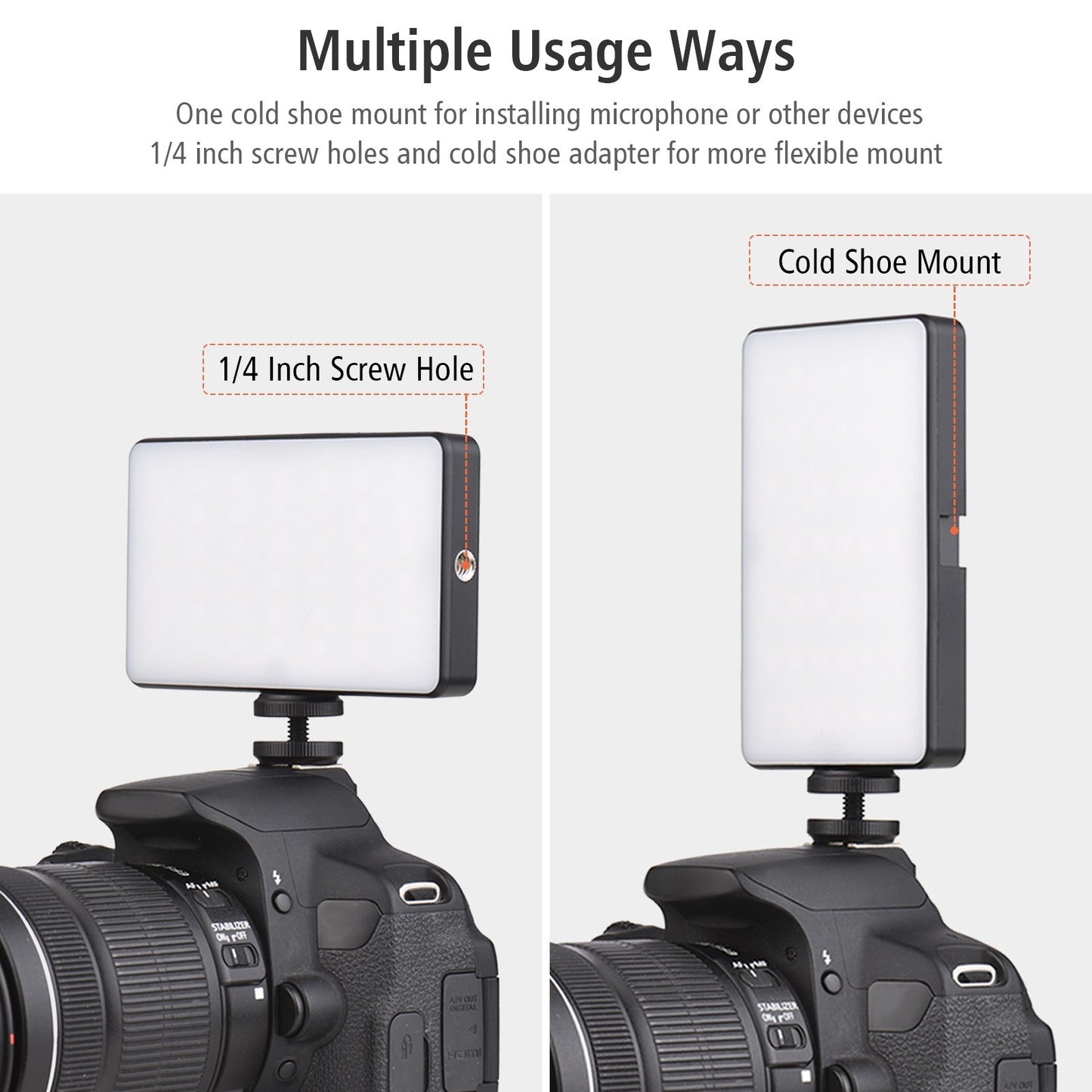 W140 RGB LED Video Light Rechargeable Photography Fill Light CRI95+ 2500K-9000K Dimmable 20 Lighting Effects with LCD Display Cold Shoe Adapter