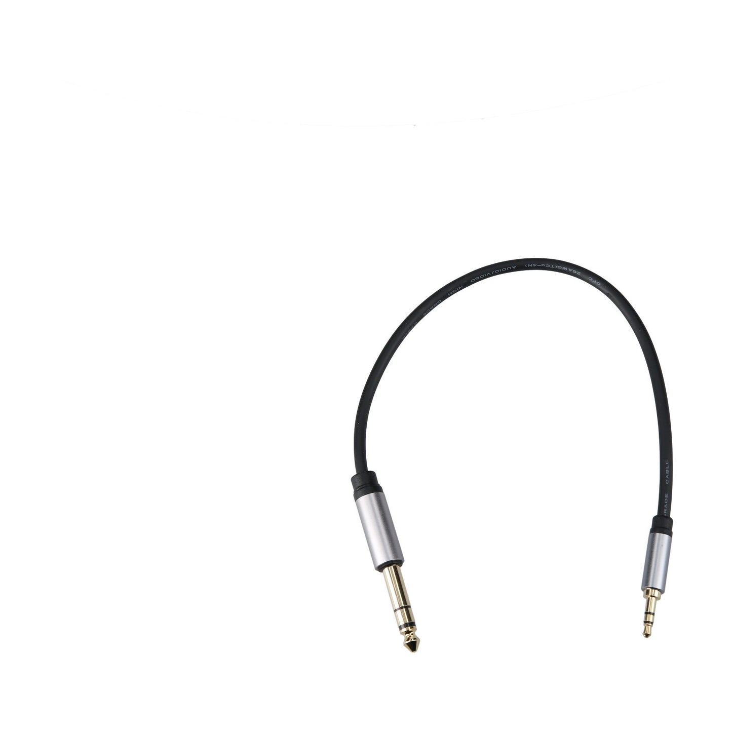 3.5mm to 6.5mm Audio Cable Male to Male Connection Cable Cord for Phone Laptop - 0.3m/Black