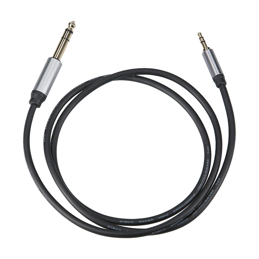 3.5mm to 6.5mm Audio Cable Male to Male Connection Cable Cord for Phone Laptop - 1m/Black