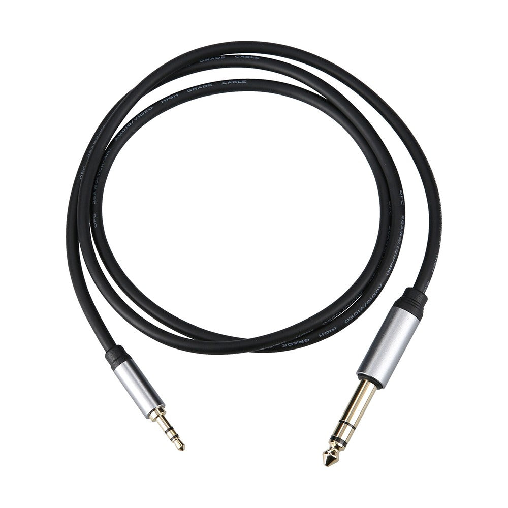 3.5mm to 6.5mm Audio Cable Male to Male Connection Cable Cord for Phone Laptop - 1m/Black