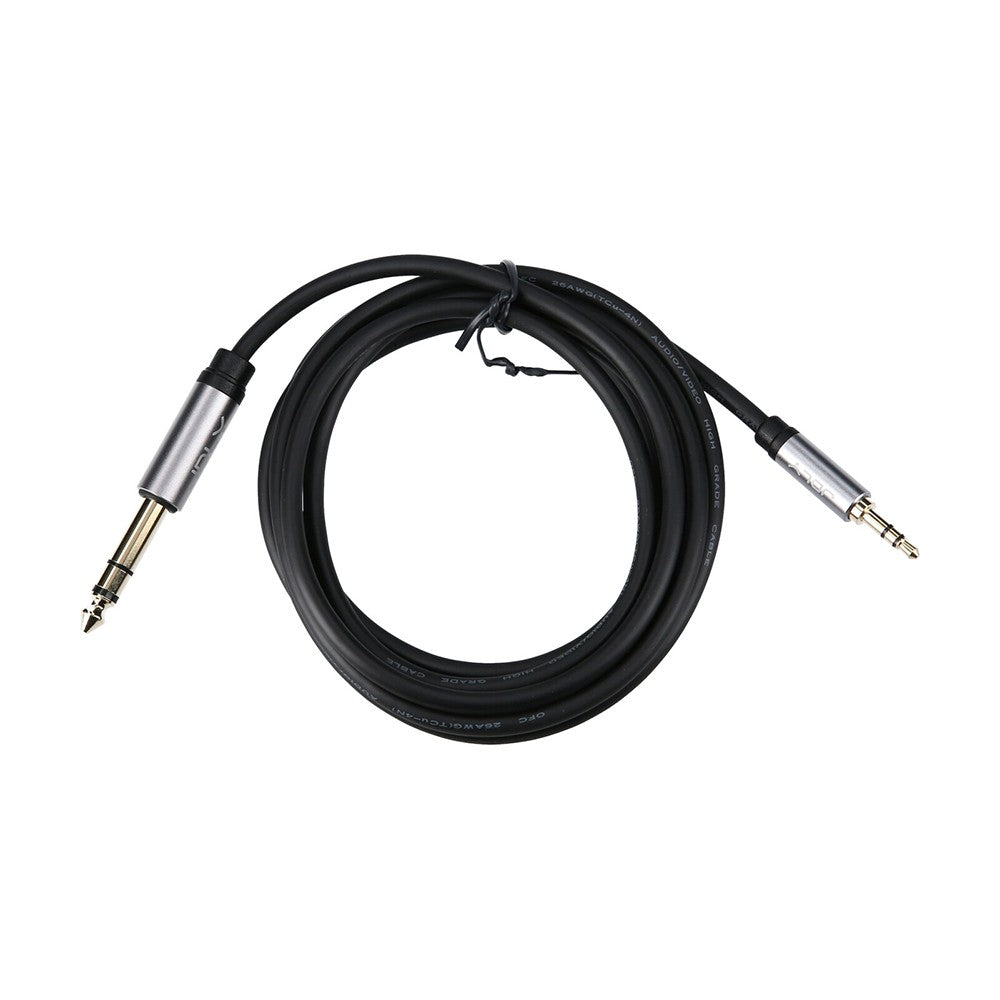3.5mm to 6.5mm Audio Cable Male to Male Connection Cable Cord for Phone Laptop - 1.8m/Black