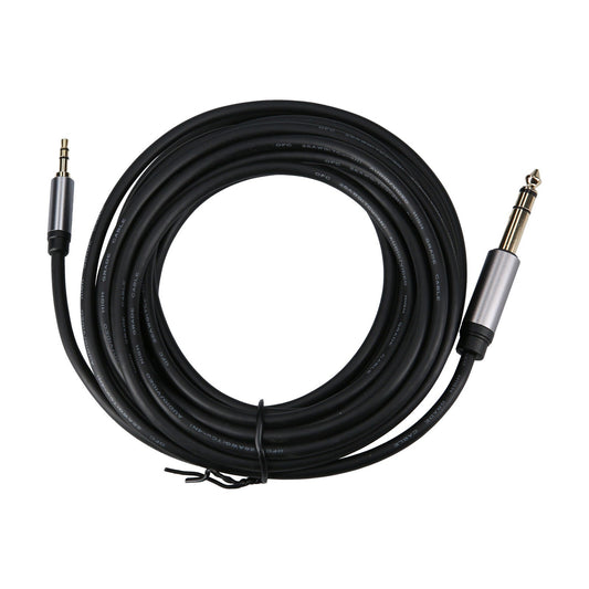 3.5mm to 6.5mm Audio Cable Male to Male Connection Cable Cord for Phone Laptop - 5m/Black