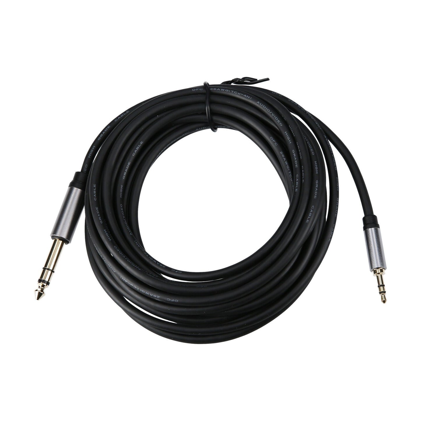 3.5mm to 6.5mm Audio Cable Male to Male Connection Cable Cord for Phone Laptop - 5m/Black