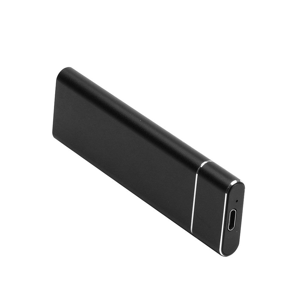 Type-C Mobile Solid State Drive Case Portable USB3.1 Interface SSD Shockproof Aluminum Alloy Solid State Drive Case - Black/1TB