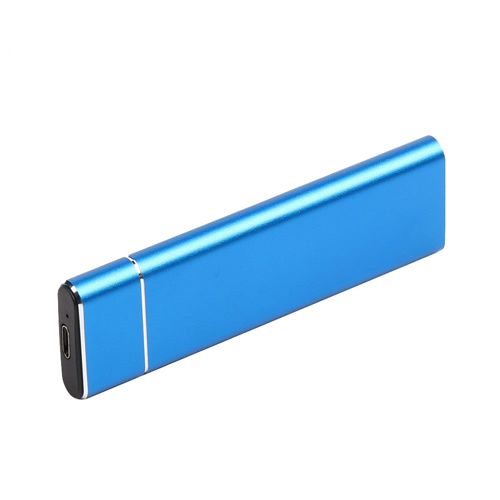 Type-C Mobile Solid State Drive Case Portable USB3.1 Interface SSD Shockproof Aluminum Alloy Solid State Drive Case - Blue/2TB