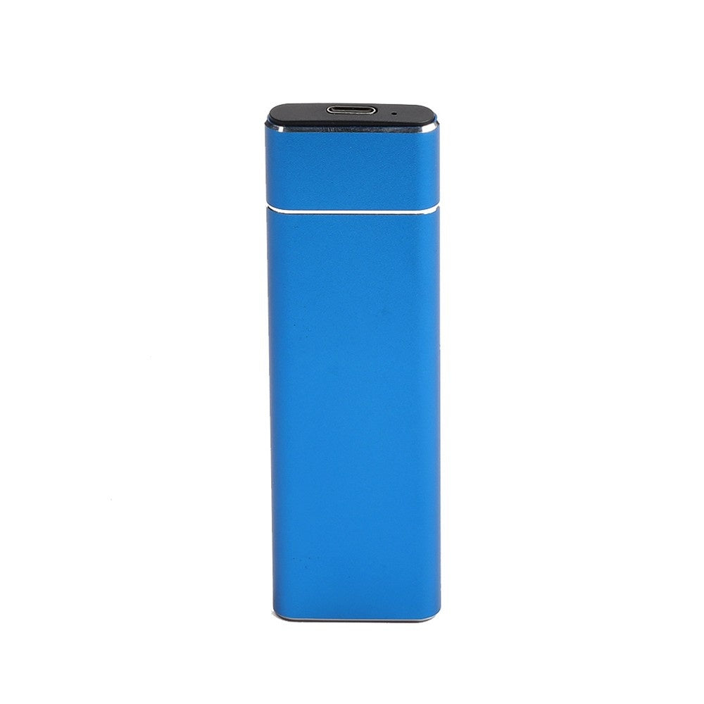 Type-C Mobile Solid State Drive Case Portable USB3.1 Interface SSD Shockproof Aluminum Alloy Solid State Drive Case - Blue/2TB