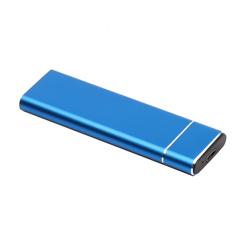 Type-C Mobile Solid State Drive Case Portable USB3.1 Interface SSD Shockproof Aluminum Alloy Solid State Drive Case - Blue/2TB