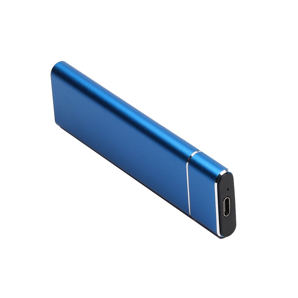 Type-C Mobile Solid State Drive Case Portable USB3.1 Interface SSD Shockproof Aluminum Alloy Solid State Drive Case - Blue/2TB