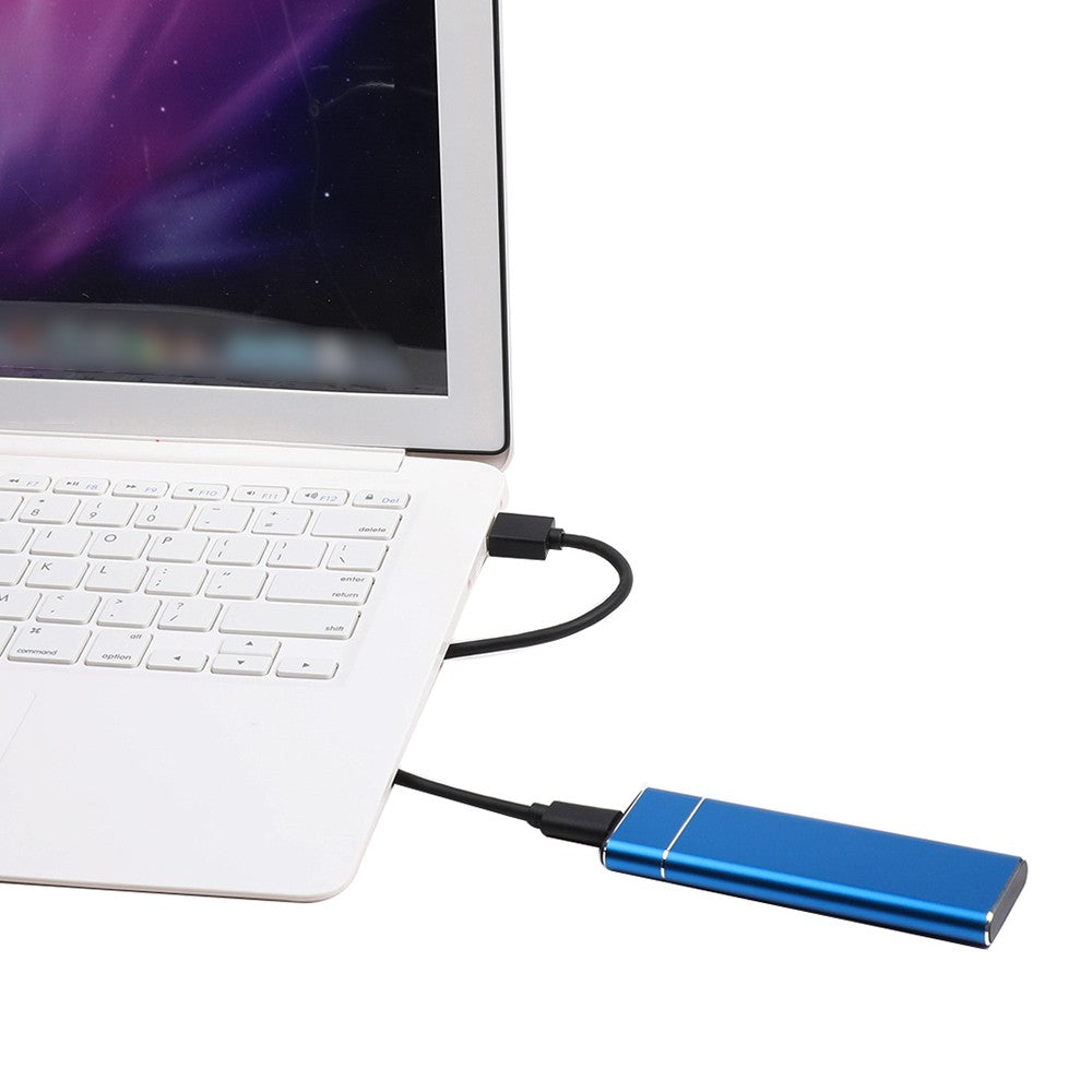 Type-C Mobile Solid State Drive Case Portable USB3.1 Interface SSD Shockproof Aluminum Alloy Solid State Drive Case - Blue/2TB