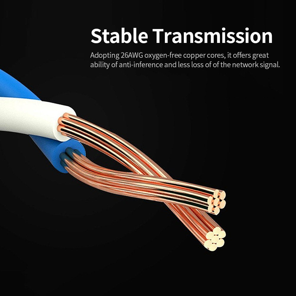 Cat8 Ethernet Cable Durable High-Speed Network Cable 40Gbps 2000Mhz/ Shielded Twisted Pair/ Gold Plated RJ45 Interface - Black/1m