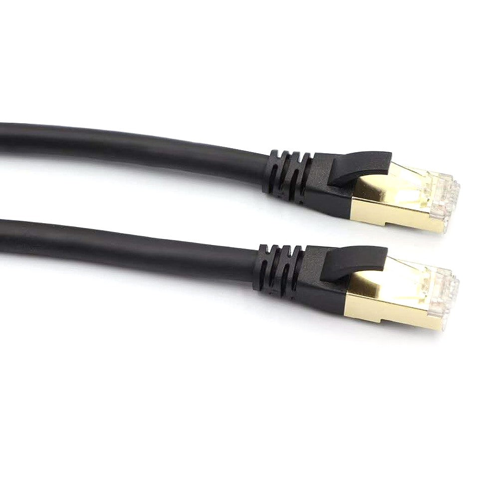 Cat8 Ethernet Cable Durable High-Speed Network Cable 40Gbps 2000Mhz/ Shielded Twisted Pair/ Gold Plated RJ45 Interface - Black/15m