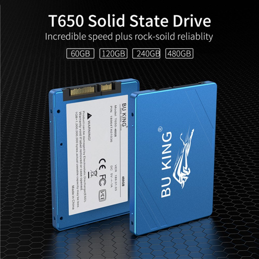Uniqkart SSD 2.5inch Black Bear Compatibility Speed Transmission Rock-solid Reliability High-quality Memory Chips - Black/120GB