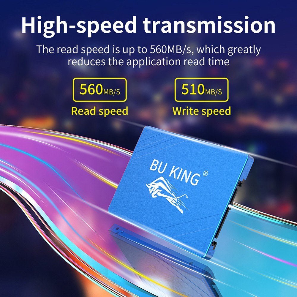 Uniqkart SSD 2.5inch Black Bear Compatibility Speed Transmission Rock-solid Reliability High-quality Memory Chips - Black/60GB