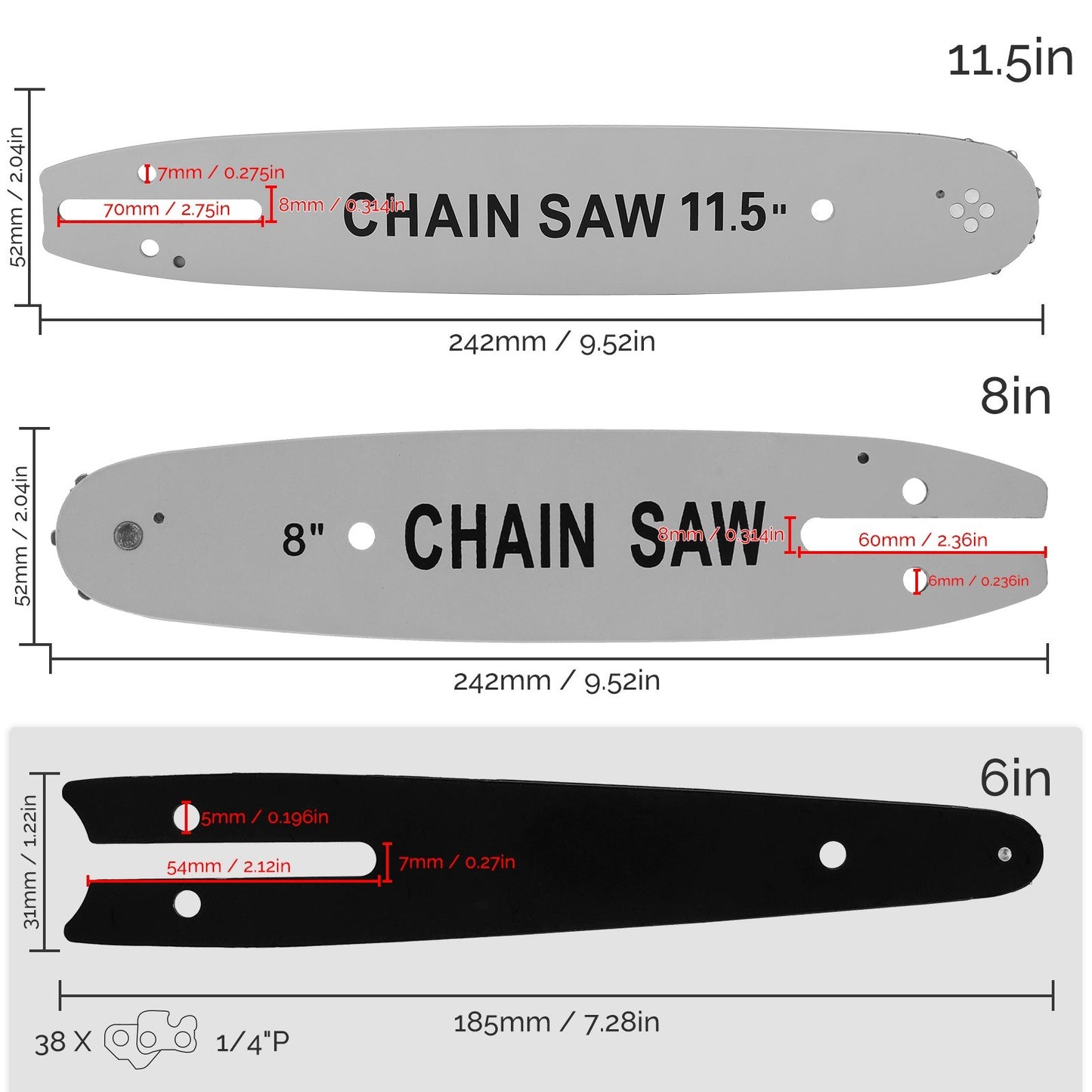 Durable Guide Plate Electric Chainsaw Replaceable Guide Plates Chainsaw Accessory Metal Accessories