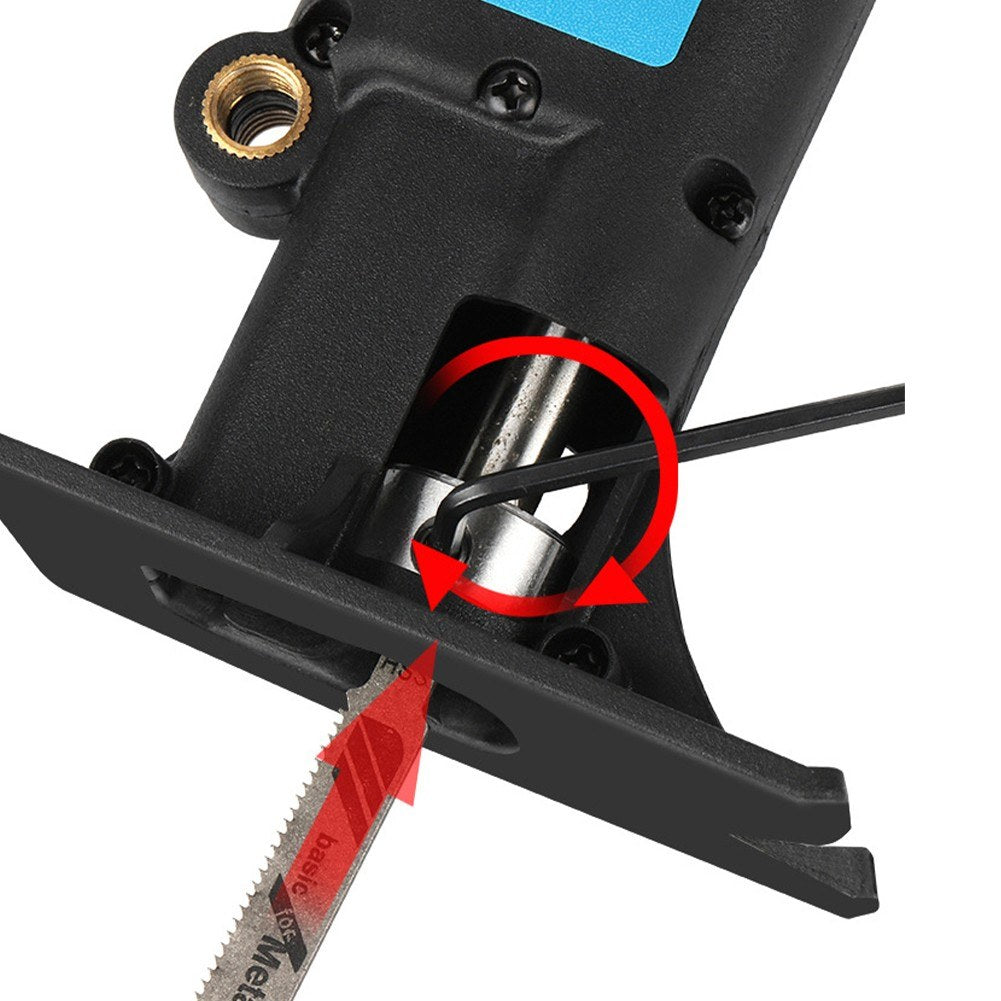 Portable Electric Drill Modified To Electric Saws Accessory Electric Reciprocating Saws Drill to Jig Saws Woodworking Cutting Utility Tool with 3 Sawblades
