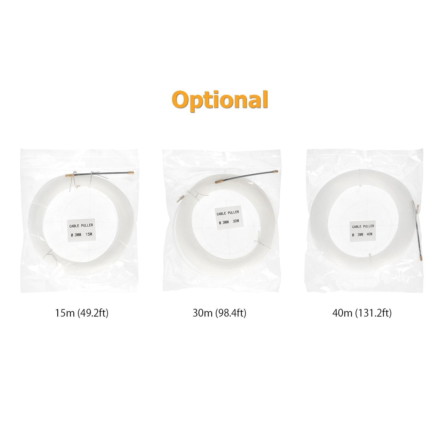 15m Fish Tape Wire Puller Cable Pulling Tool Through Wall ABS Plastic Wire Threader Electrical Wires Running Puller for Drywall Ceiling Conduit