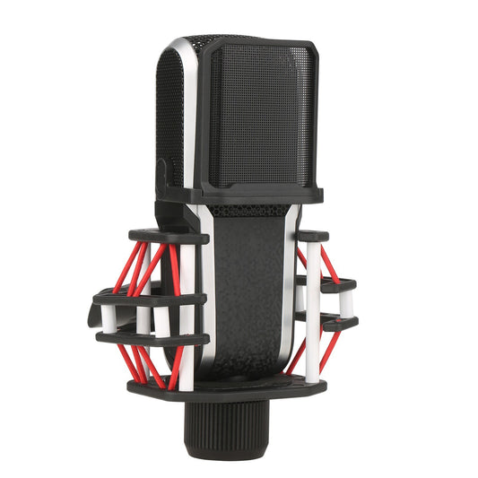 26mm Diaphragm Condenser Microphone XLR Studio Cardioid Condenser Microphone Kit with Shock Mount Clip Mic Rack and Portable Carry Case
