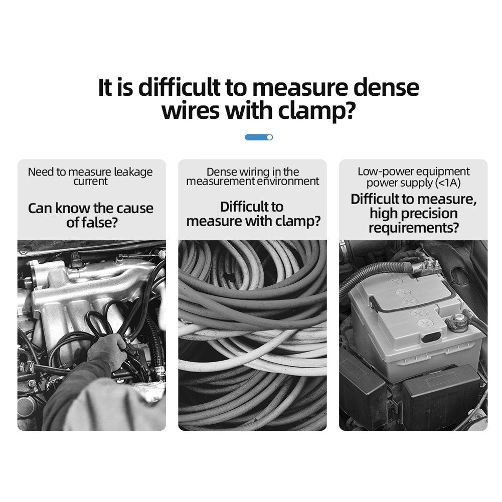 MESTEK Mini Clamp Meter Automatic Ranges LCD Display Portable Clamp Meter Direct Current AC Current Voltage Resistance Capacitance Diode Continuity Temperature Measurement Data Clamp Meter