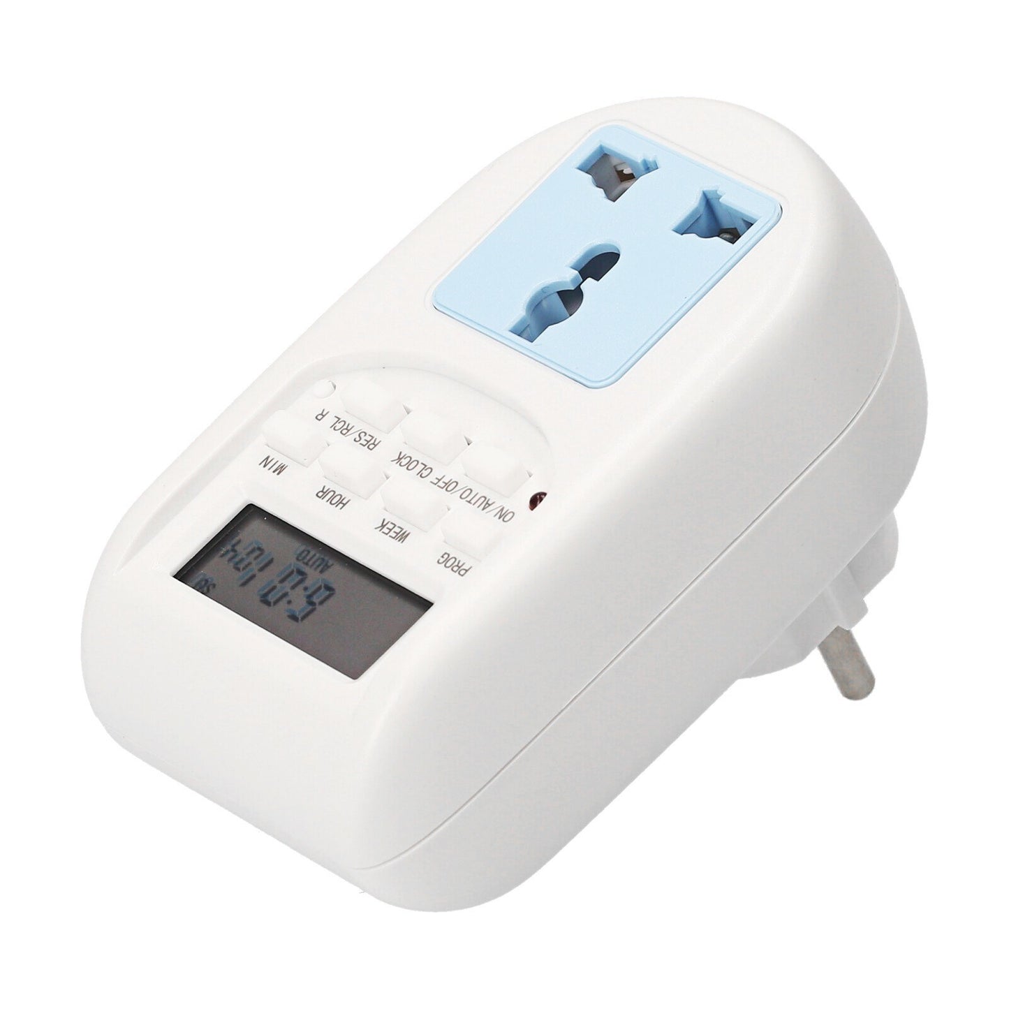 Plug-in Digital Timer Switch Energy-saving Weekly Programmable Electrical Timer Outlet 16 Independent ON/OFF Programs for Home Office Lights Fans TV Kitchen Appliances (220V-240V, EU Plug)
