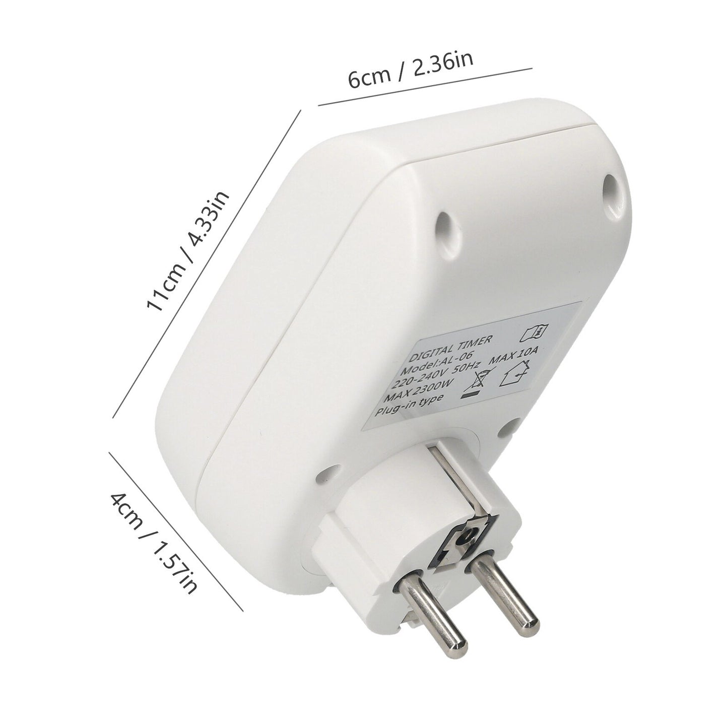 Plug-in Digital Timer Switch Energy-saving Weekly Programmable Electrical Timer Outlet 16 Independent ON/OFF Programs for Home Office Lights Fans TV Kitchen Appliances (220V-240V, EU Plug)