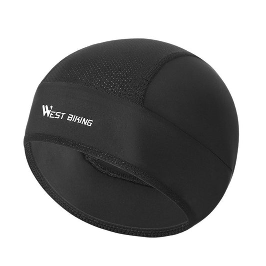 Ice Silk Cooling Skull Cap Cycling Running Hat UV Protection Helmet - Black
