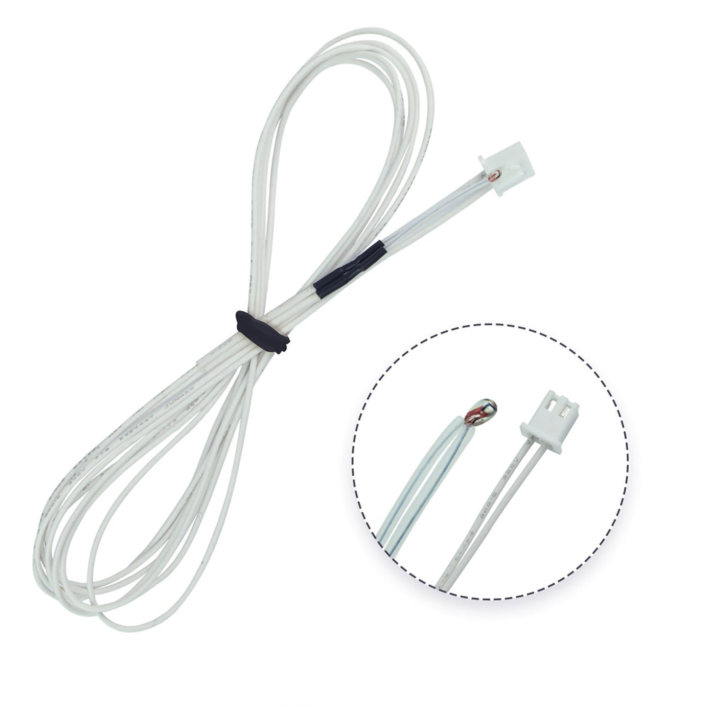 5PCS 3D Printer NTC 3950 Thermistors Temp Sensor NTC3950 100K ohm for Creality Ender 3 Anycubic Mega 3D Printer Heatbed Hot End Extruder - White/1 Meter