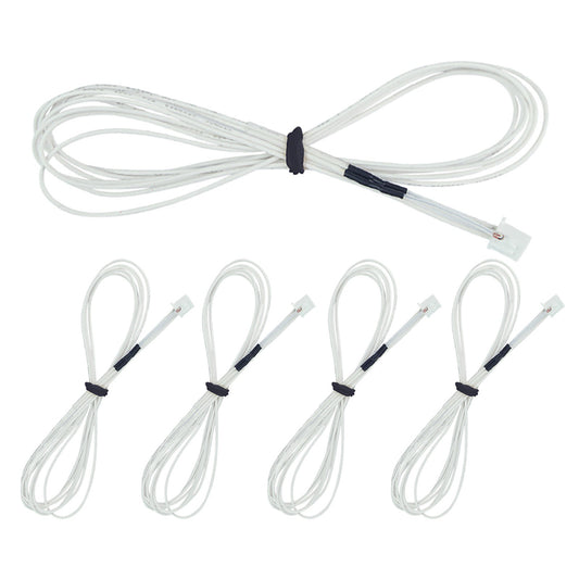 5PCS 3D Printer NTC 3950 Thermistors Temp Sensor NTC3950 100K ohm for Creality Ender 3 Anycubic Mega 3D Printer Heatbed Hot End Extruder - White/1.5 Meters