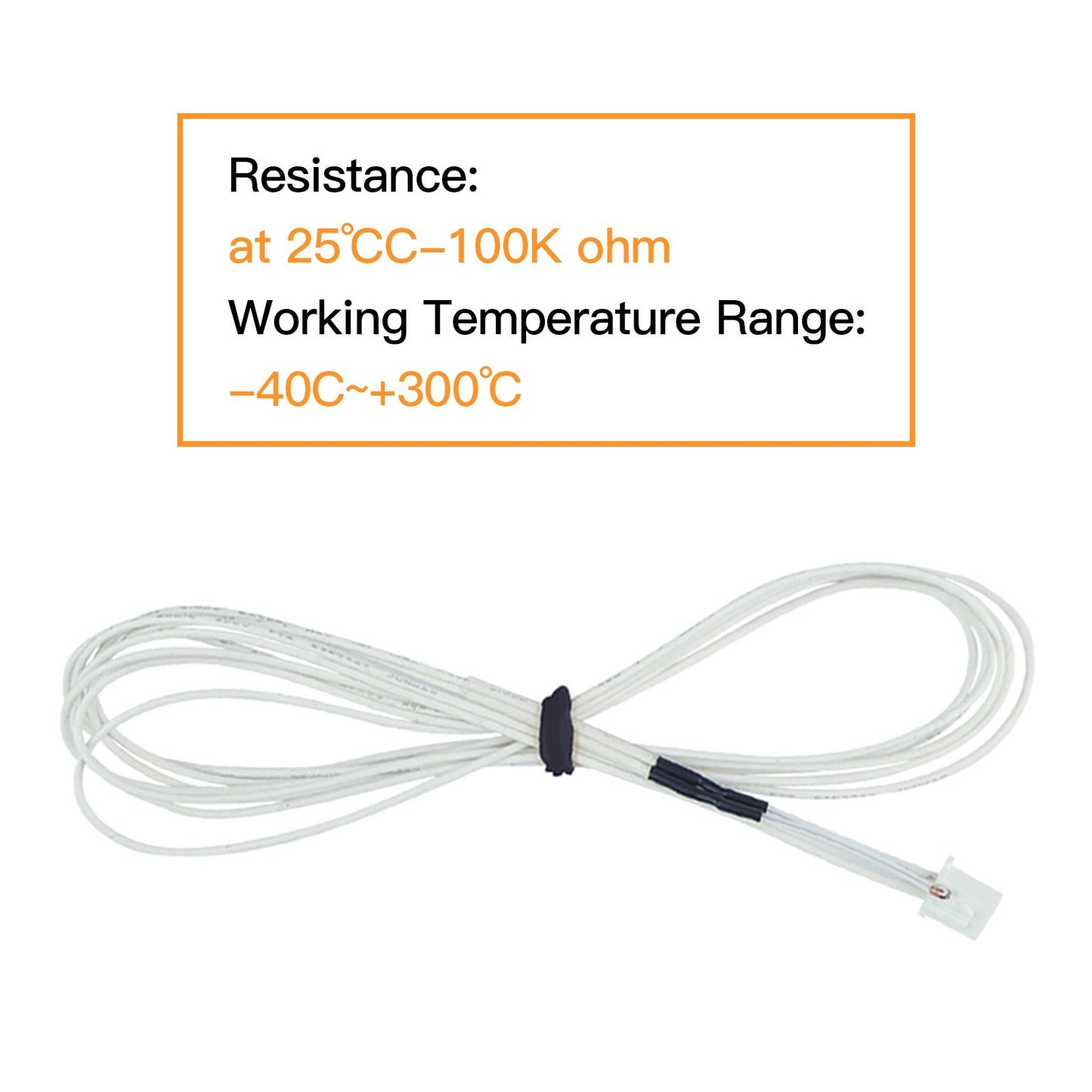 5PCS 3D Printer NTC 3950 Thermistors Temp Sensor NTC3950 100K ohm for Creality Ender 3 Anycubic Mega 3D Printer Heatbed Hot End Extruder - White/1.5 Meters