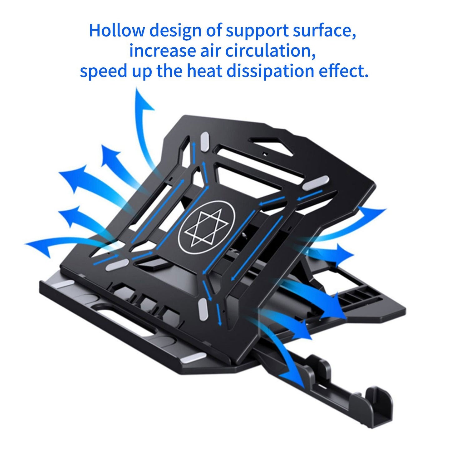 Portable Foldable Laptop Riser Stand Laptop Desktop Holder with Height Adjustment Ergonomic Computer Notebook Stand Bracket for Laptop Tablet within 10-15.6 Inches - Black/Style 2