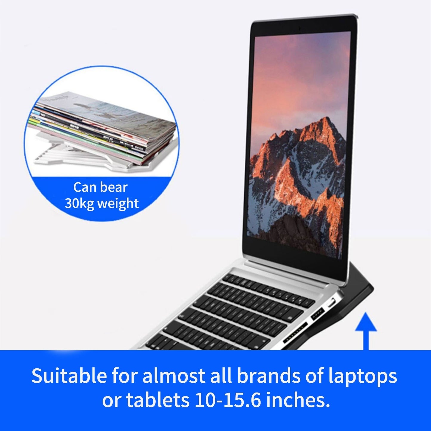 Portable Foldable Laptop Riser Stand Laptop Desktop Holder with Height Adjustment Ergonomic Computer Notebook Stand Bracket for Laptop Tablet within 10-15.6 Inches - White/Style 1