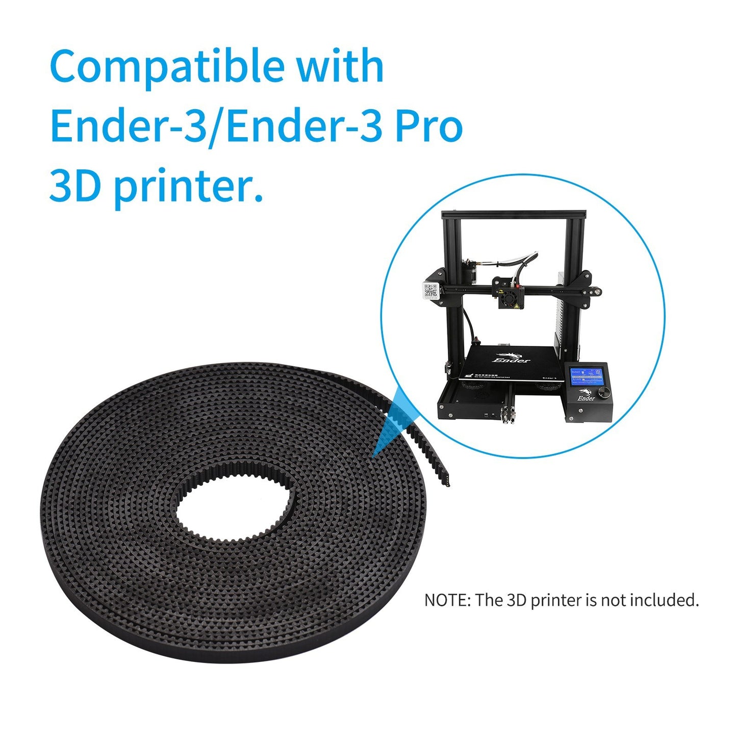 3D Printer Accessory 2GT Timing Belt with 10 Brass Copper Buckle for Creality Ender-3 Ender-3 Pro Printer Rubber Reinforced Belt for Inkjet Printer Transfer Machine Glue Machine - Brown