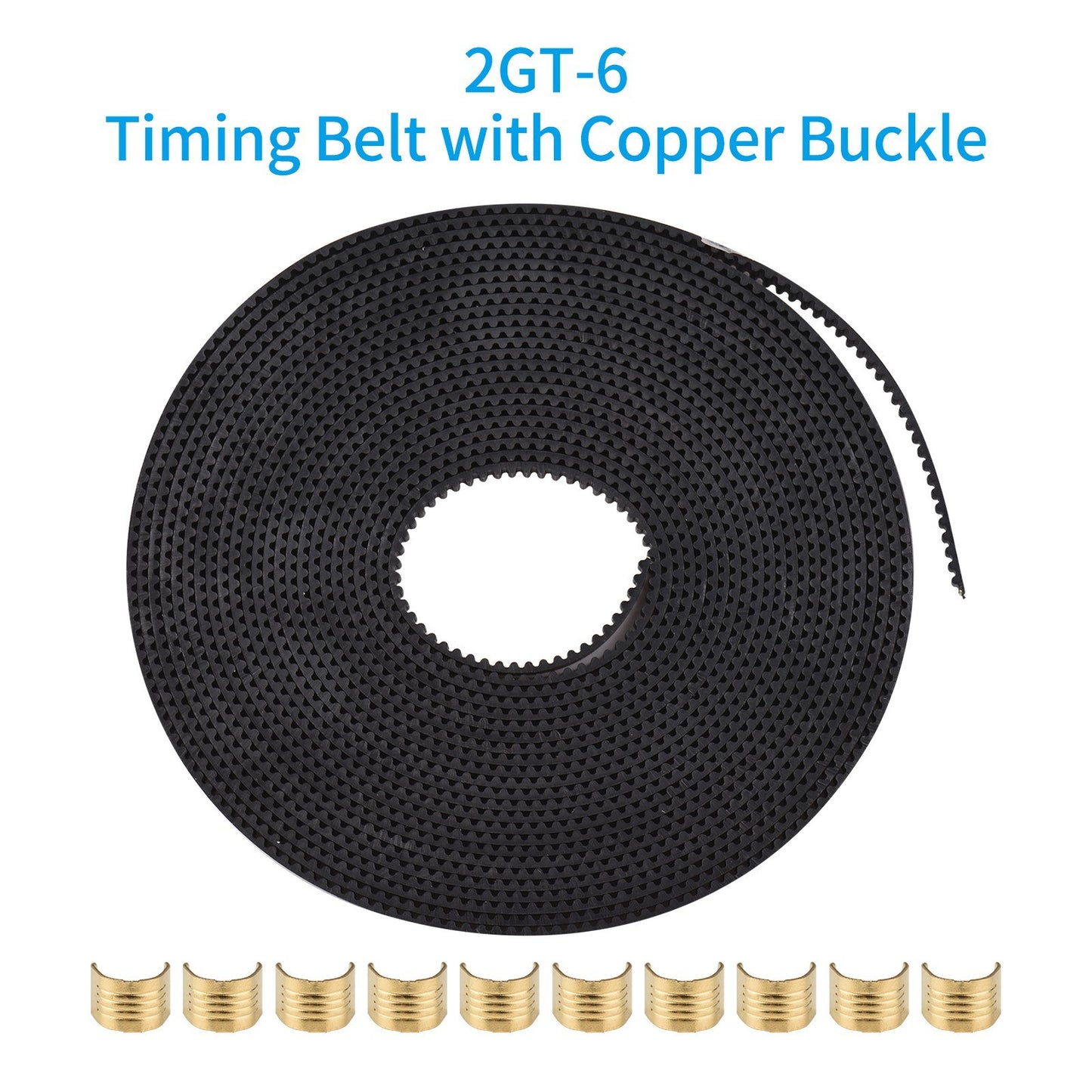 3D Printer Accessory 2GT Timing Belt with 10 Brass Copper Buckle for Creality Ender-3 Ender-3 Pro Printer Rubber Reinforced Belt for Inkjet Printer Transfer Machine Glue Machine - Brown