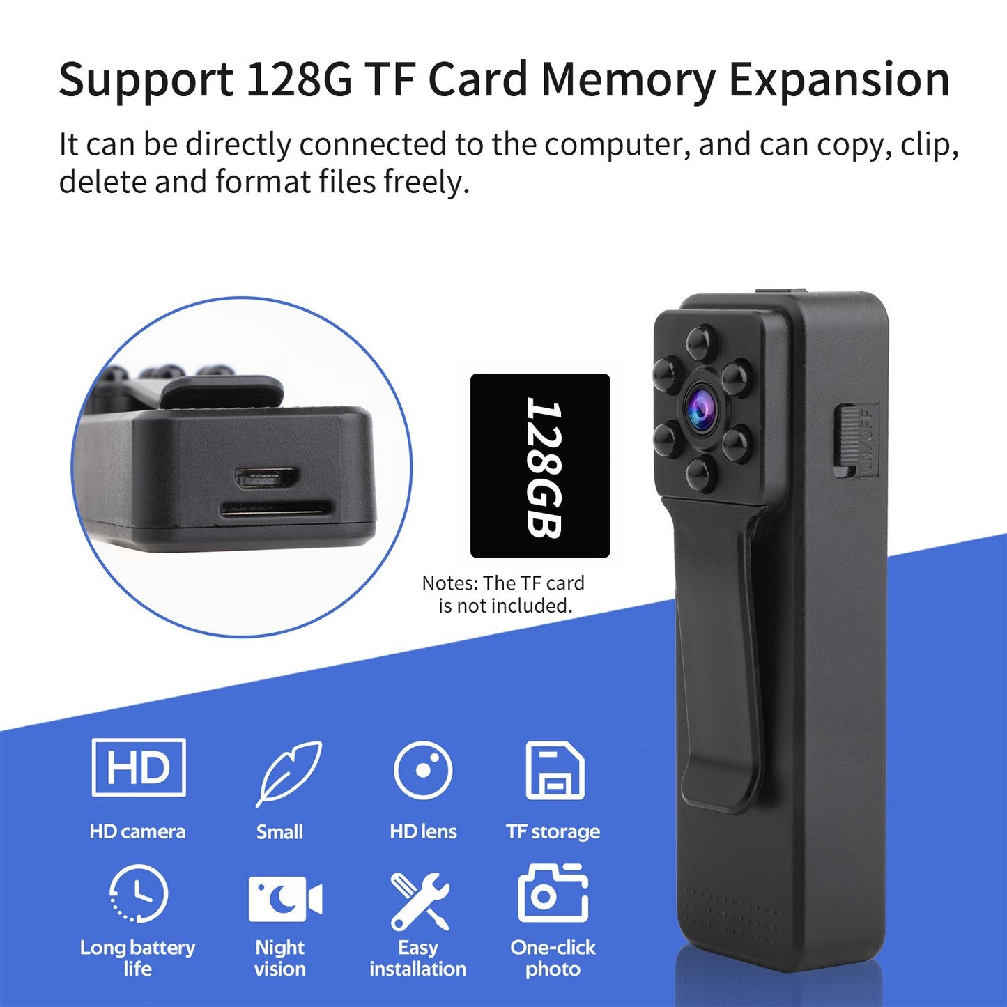 Mini Digital Camera 1080P Video Audio Recorder Micro Camera Motion Detection Camcorder for Sports Home Office Interview Accompanying Recorder