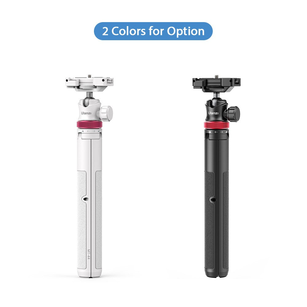ULANZI MT-44 Extendable Mini Tripod Stand Flexible Portable Selfie Stick with 360&#176; Rotatable Ball Head Quick Release Plate Phone Clip - Black