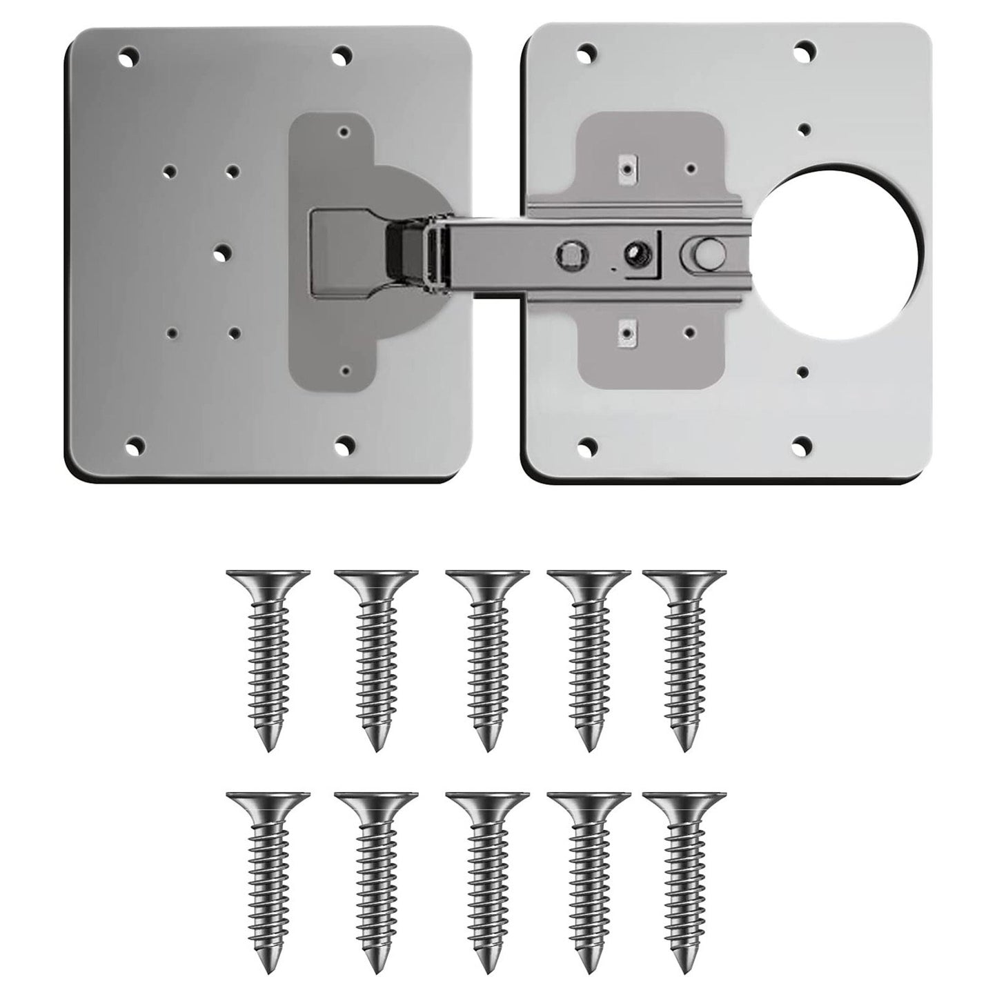 1Set Cabinet Door Hinge Repair Plate Kitchen Cupboard Door Hinge Repair Kit with 4 Screws for Furniture Cabinet Drawer Window