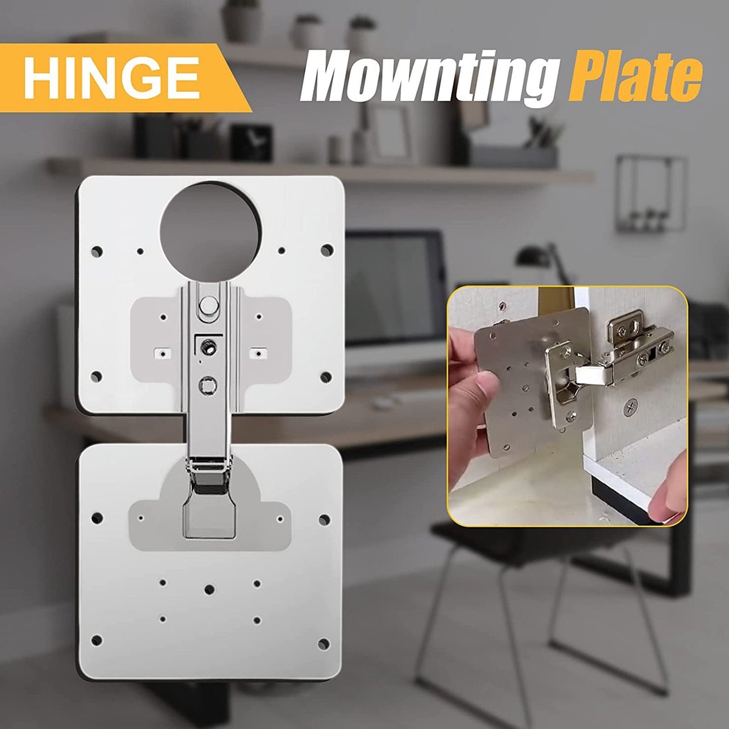 1Set Cabinet Door Hinge Repair Plate Kitchen Cupboard Door Hinge Repair Kit with 4 Screws for Furniture Cabinet Drawer Window