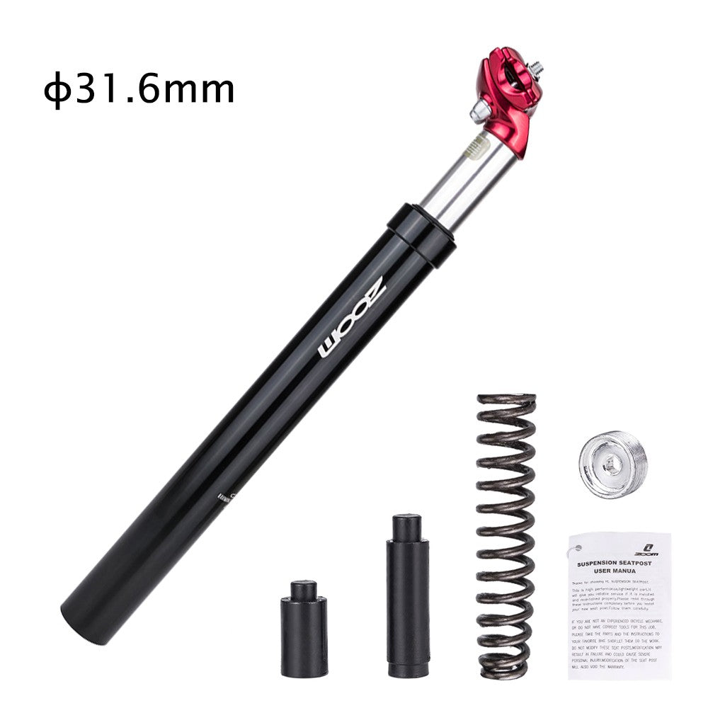 Bike Suspension Seatpost Bicycle Seat Post Replacement Aluminum Adjustable Seat Tube - Red/31.6x350mm