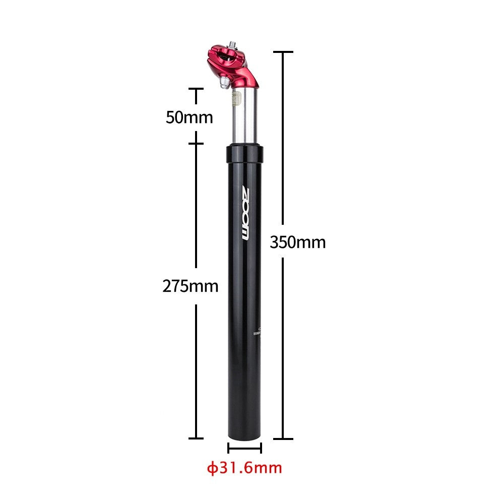 Bike Suspension Seatpost Bicycle Seat Post Replacement Aluminum Adjustable Seat Tube - Red/31.6x350mm