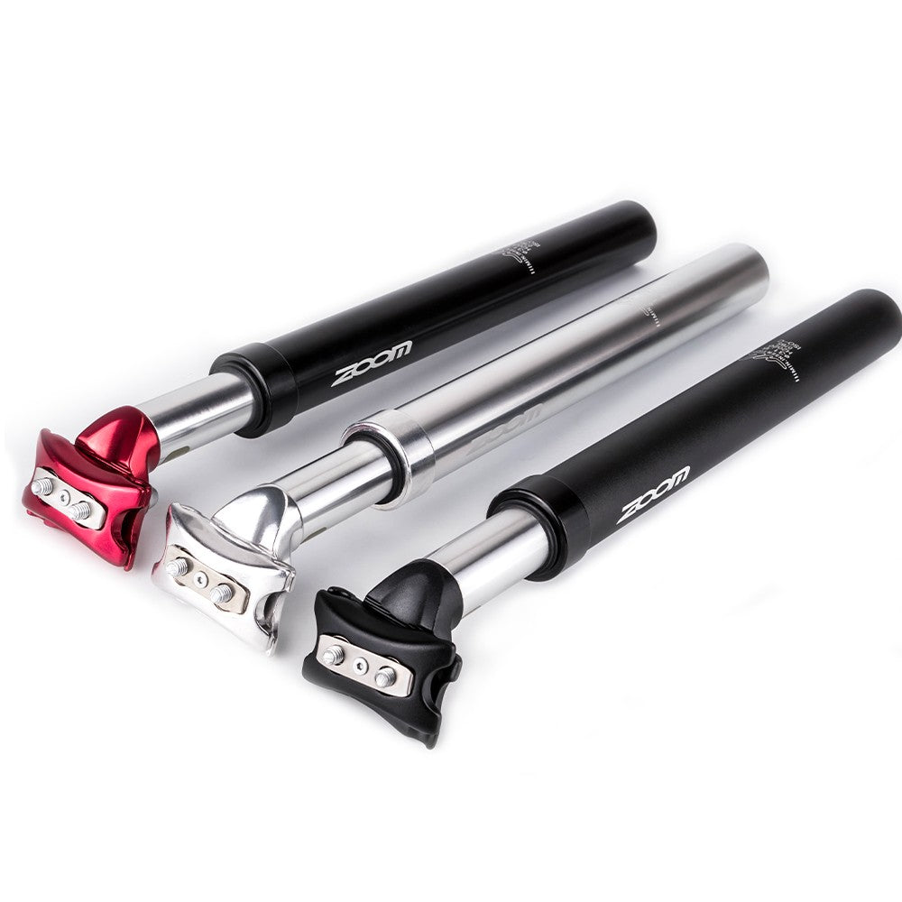 Bike Suspension Seatpost Bicycle Seat Post Replacement Aluminum Adjustable Seat Tube - Silver/27.2 x 350mm