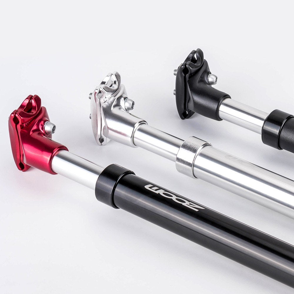 Bike Suspension Seatpost Bicycle Seat Post Replacement Aluminum Adjustable Seat Tube - Silver/27.2 x 350mm