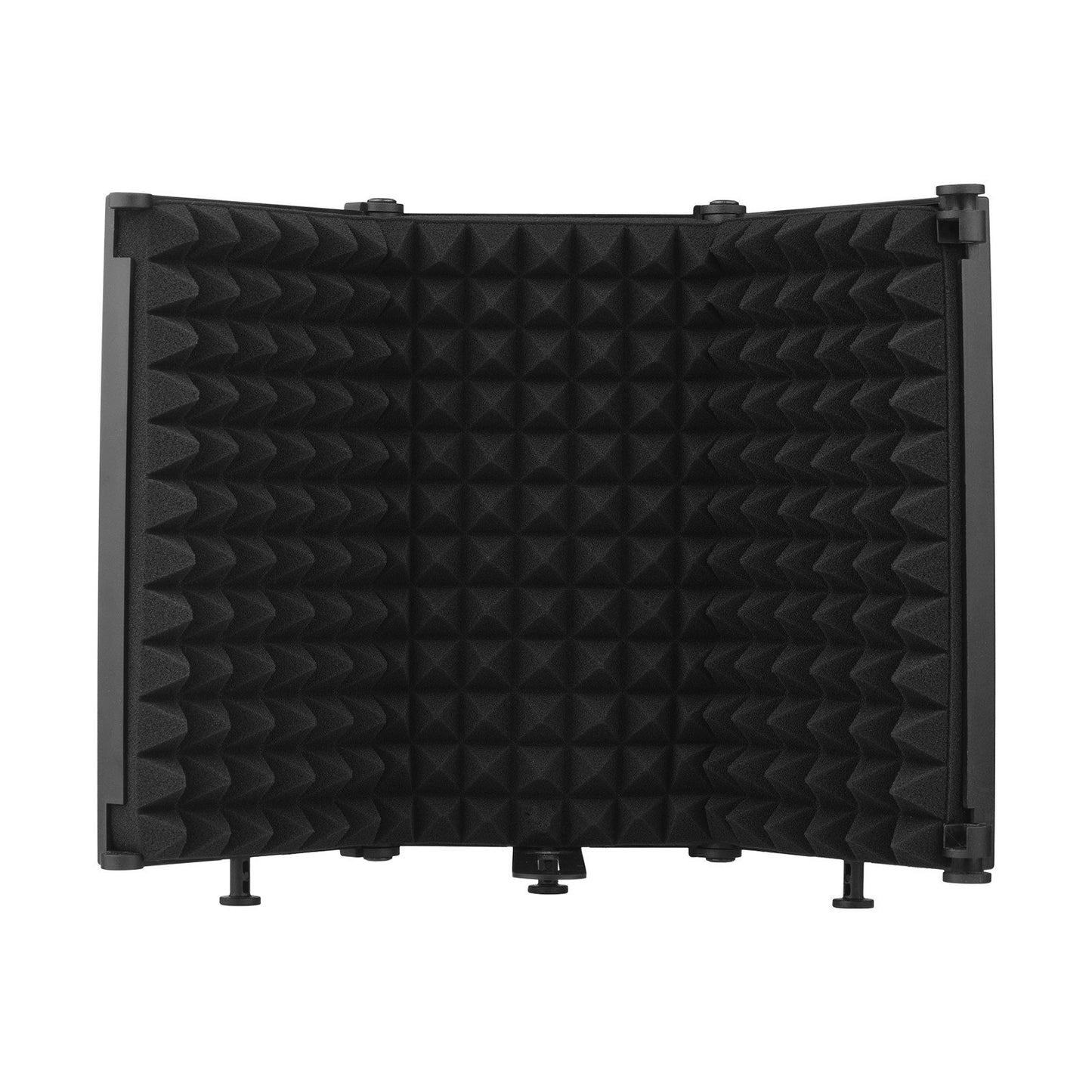Microphone Isolation Shield Mic Windscreen 3-Panel Sound Absorbing Foam Reflector with Supporting Rod Base Phone Clip 5/8 Inch Screw Adapter