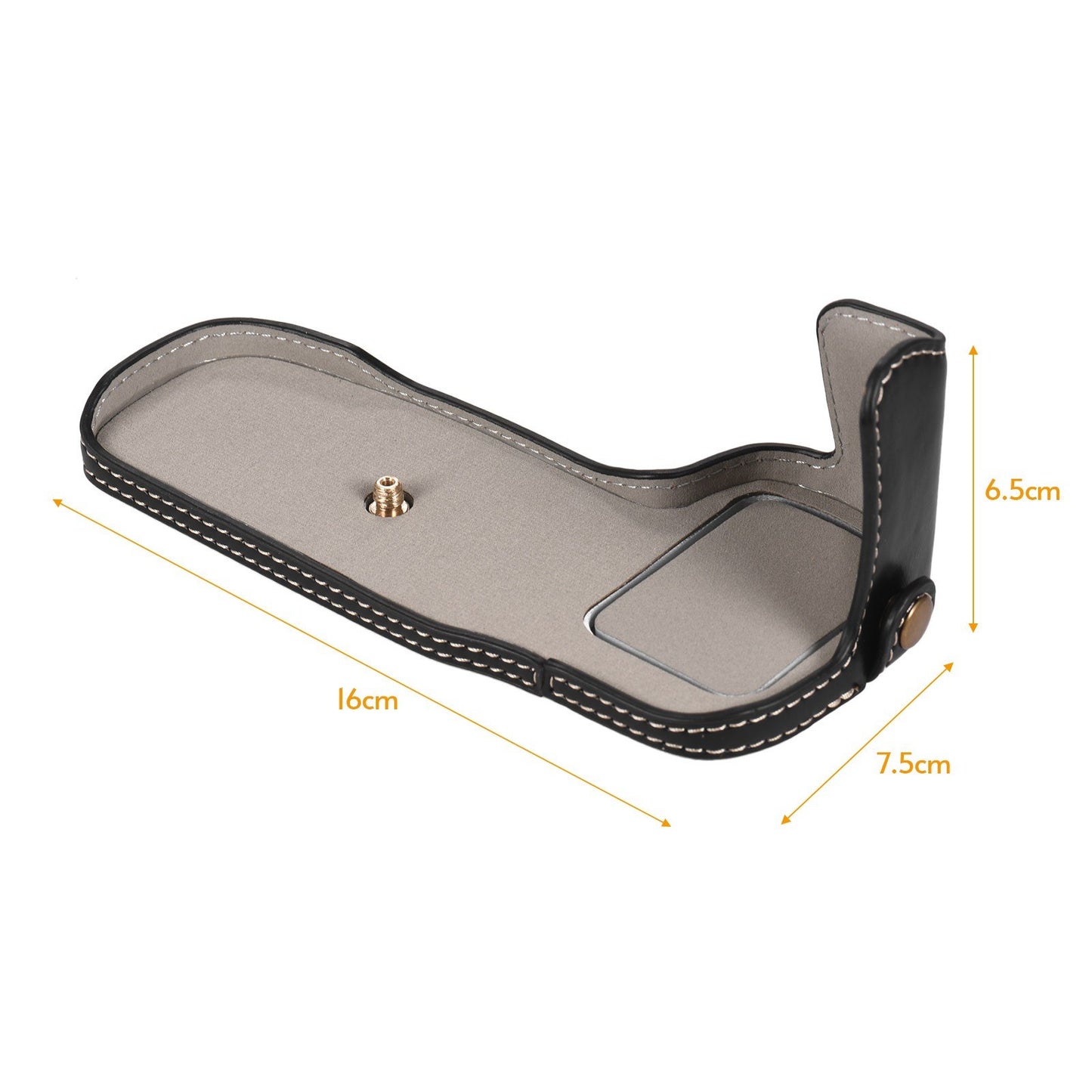 Camera Half Case Premium PU Leather Half Body Case with Bottom Opening 1/4 Inch Screw Hole Replacement for Canon 5D3 5D4 - Black