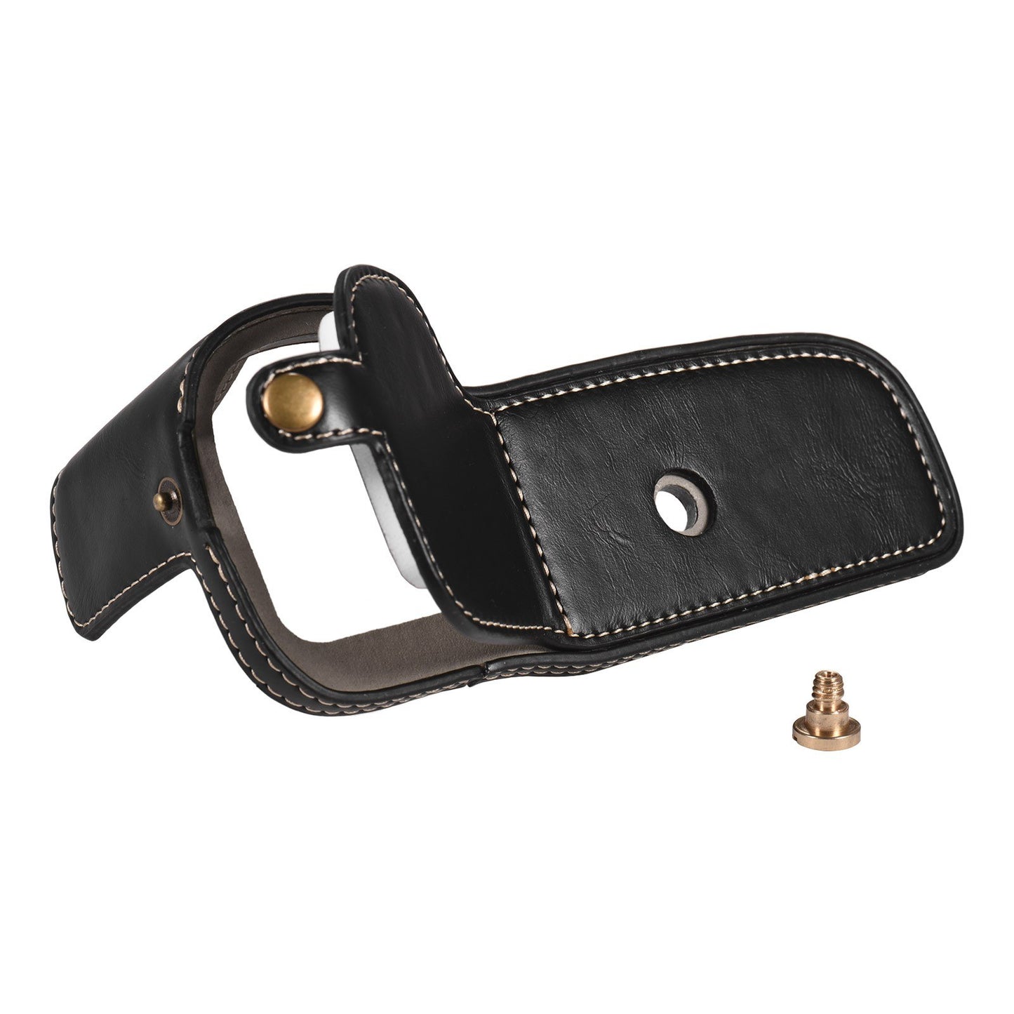 Camera Half Case Premium PU Leather Half Body Case with Bottom Opening 1/4 Inch Screw Hole Replacement for Canon 5D3 5D4 - Black