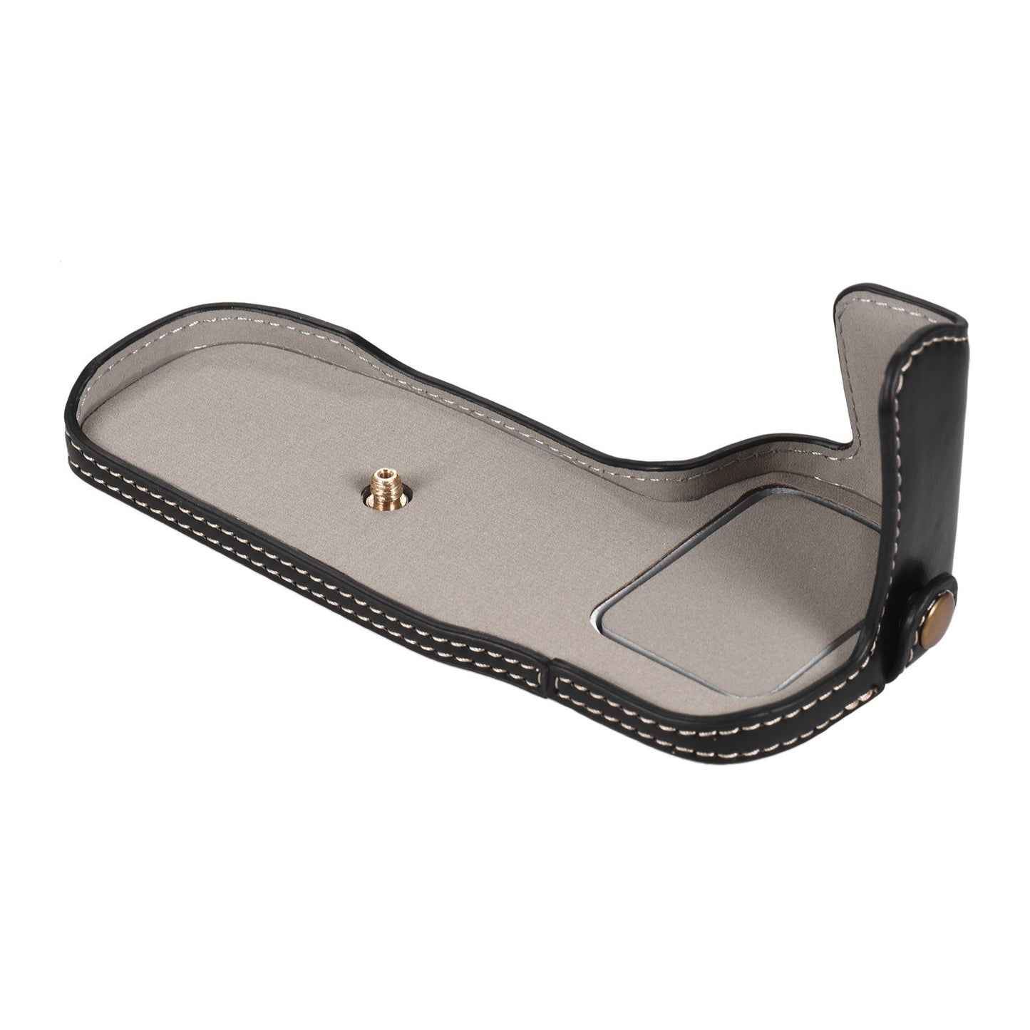 Camera Half Case Premium PU Leather Half Body Case with Bottom Opening 1/4 Inch Screw Hole Replacement for Canon 5D3 5D4 - Black