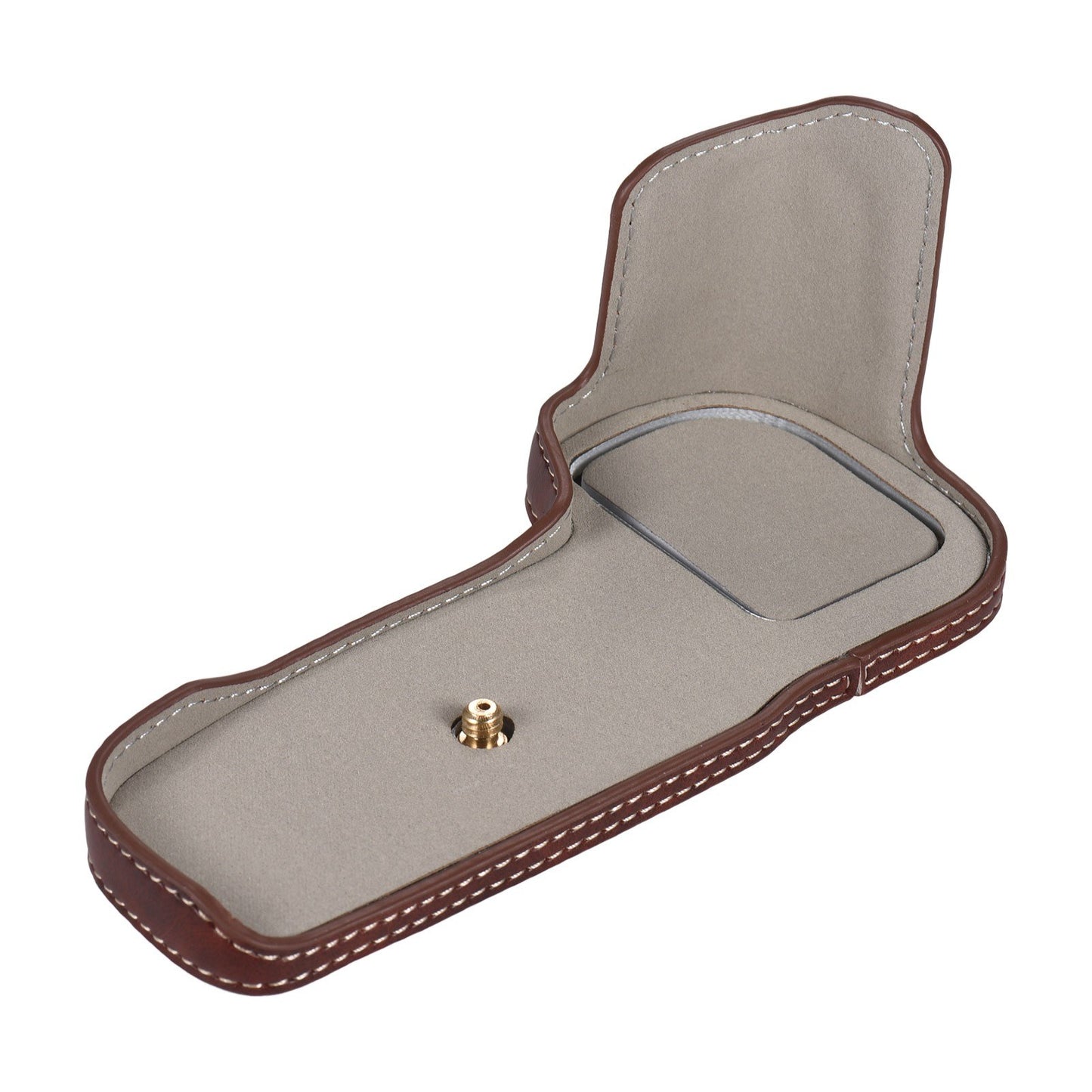 Camera Half Case Premium PU Leather Half Body Case with Bottom Opening 1/4 Inch Screw Hole Replacement for Canon 5D3 5D4 - Coffee