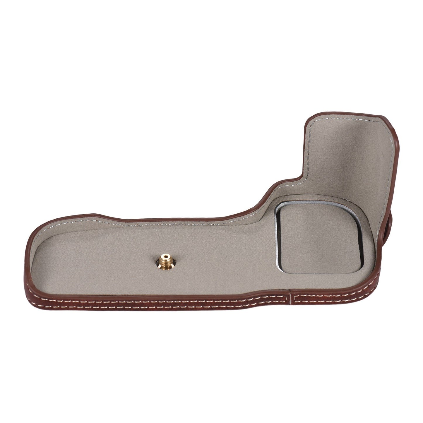 Camera Half Case Premium PU Leather Half Body Case with Bottom Opening 1/4 Inch Screw Hole Replacement for Canon 5D3 5D4 - Coffee