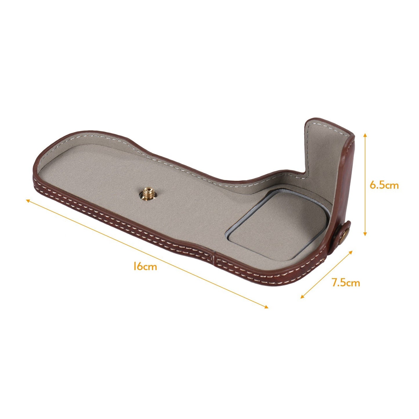 Camera Half Case Premium PU Leather Half Body Case with Bottom Opening 1/4 Inch Screw Hole Replacement for Canon 5D3 5D4 - Coffee