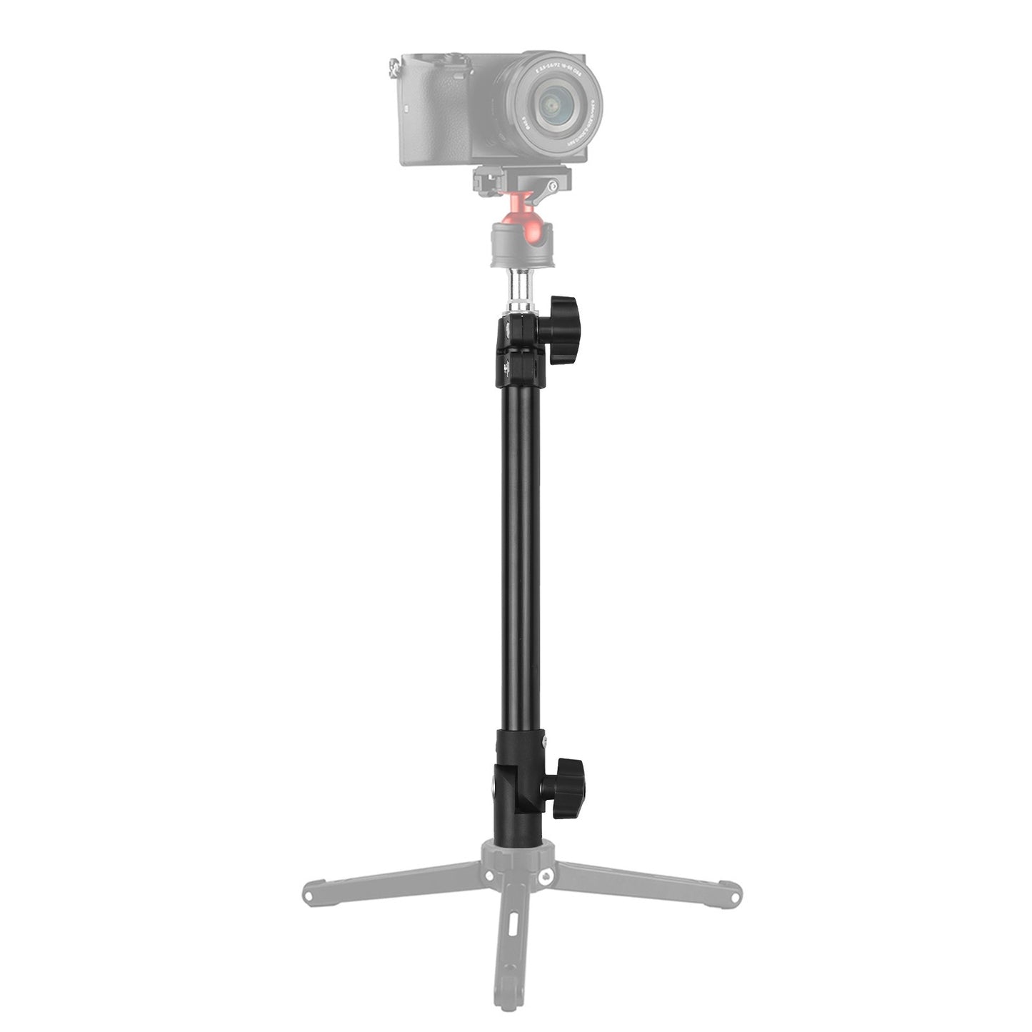 Multifunctional Universal Aluminum Alloy C Clamp + Adjustable Tripod Extension Rod with 1/4 inch Screw Adjustable Length Angles 28-46cm for Camera Photography